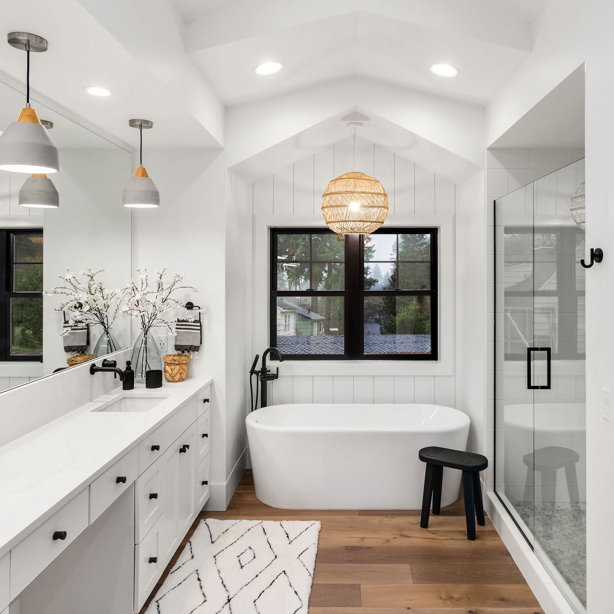 hanging pendants in bathroom